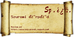 Szuromi Árpád névjegykártya