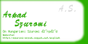 arpad szuromi business card